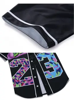 Novinka 23# 3D Vytlačené Baseball Team Jersey Tričko Homme Lete Tlačidlá Hore Streetwear T-Shirt Topy Unisex Hip Hop Oblečenie Značky