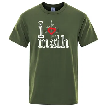 Móda Logo Tlač T Košele pánske Krátke Rukáv Milujem Matematiku O-Krku Voľné Značky Tees 2019 Najnovšie Tvorivé Matematické T-Shirt