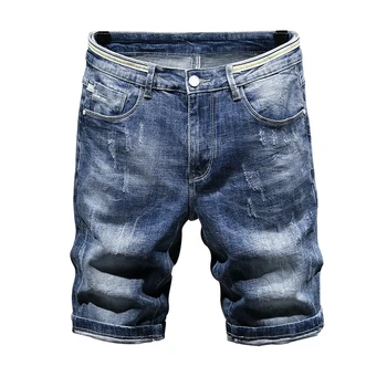 Letná tenká denim šortky muž päť-bod nohavice Slim bežné úsek mládeže kórejský módne trendy wild nohavice