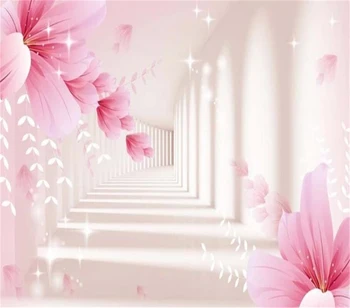 Dekoratívne tapety 3D ružový kvet pozadí nástenné maľby
