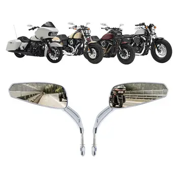 Motocykel 1Pair 8mm Spätné Zrkadlá Pre Harley Sportster Softail Road King Glide čierna/chróm