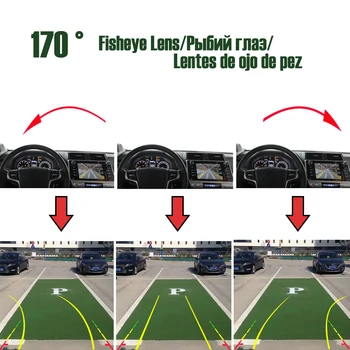 170° Auta Zozadu na Zadnej strane Zálohy Dynamickej Dráhe Kamera Pre VW Passat Golf, Polo, Jetta Tiguan Touareg B6 B7 Audi A4 A5 A6, S5
