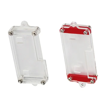 2x Akryl Prípade Box Kryte Plášťa pre Bbc Micro-Bitové Zostavy,Transparentné & Red + Transparentné