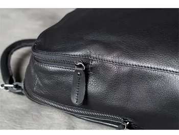 PNDME módne jednoduché, originálne kožené mužov dámy čierny batoh bežné mäkkej hovädzej kože notebook bagpack cestovné dámske luxusné bookbag
