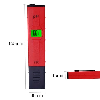Vrecko na Pero PH Meter Digitálny Ph Tester 0.01-14.00 ph s podsvietenie LCD Displeja PH Meter pre Akvárium bazénovej Vody Laboratórne 40%