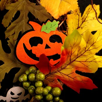 Umelé Tekvica Veniec Jeseň Zber Javorový List Predné Dvere Garland Ghost Domov Bar Steny Dverí Visí Halloween Dekor