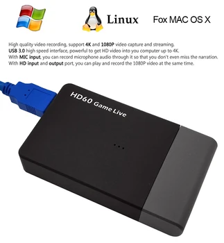 EZCAP 261M USB3.0 Zachytávanie Videa 1080P USB Hra digitalizačné Karty Live Streamingové Vysielanie S Mikrofónom