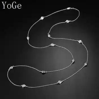 YoGe Svadobné&Party Šperky pre Ženy, N1202 Módne waterdrop AAA CZ kamene dlhý sveter náhrdelník