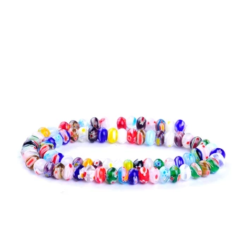 77pcs/string 8 mm guľatý tvar farba zmiešané rondelle korálky zasklené sklom lampwork guličiek na náramok, náhrdelník DIY šperky robiť