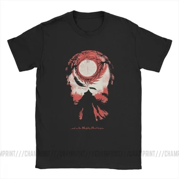 A Tak Na Nočný Lov Sa Začína Temné Duše Mužov Tričko Chvála Slnka Bloodborne Hru Vintage Tričká Krátky Rukáv T-Shirts Bavlna