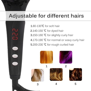 Keramické Narovnanie Vlasov Kefy na Vlasy Ploché Železo Keramické LCD Nastaviteľná Teplota hladké Vlasy, Fúzy Straightener Kefa, Hrebeň