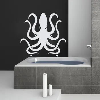 ZOOYOO Biela Chápadlá Chobotnice Stenu Kúpeľňa Vymeniteľné Nepremokavé Vinyl Umenie Nálepky Domova