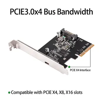 IOCREST PCI Express x4, aby USB3.2 Gen2 x2 typ-c host Controller Karty až do 20Gbps
