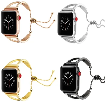 Náramok pre Apple hodinkám SE Ženy 38 42 40 44 mm z Nehrdzavejúcej Ocele s Príveskom Popruh pre iwatch náramok série 6 5 4 3 2 1