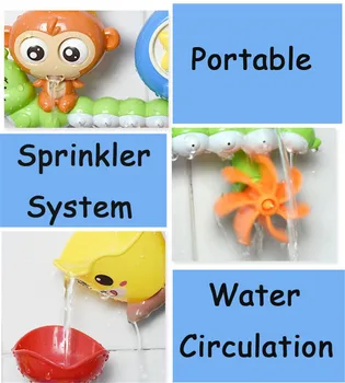 Dieťa Cartoon Opice Klasické Sprchovým Kútom, Hračky Zvierat Hviezdice Posypeme Hračky Kúpeľňa Plávanie Kúpanie Sprcha Vzdelávacie Kid Hračky