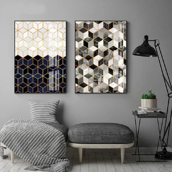 Abstraktné Geometrické Mramoru Plátno na Maľovanie Plagátu Galéria tlač Wall Art Obrázok pre Obývacia Izba Interiér Office Home Decor