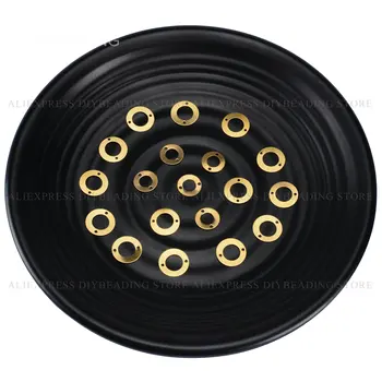 100-1000 Ks Mosadz Nájsť pre Šperky Výrobu Ploché Kolo Disk Kruhu Šišku Konektor Component Veľa Veľkoobchod (2 Diery Veľmi Tenké)