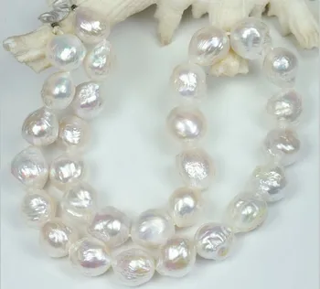 NOVÉ OBROVSKÉ PRÍRODNÉ 12-13MM Austrálsky južných morí kasumi white pearl náhrdelník 19