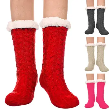 NewWomen Útulný Pevné Ponožky Zimné Teplé Spánku Posteľ Ponožky Poschodí Domov Chlpaté Ponožky Fuzzy Fleece linajkované Teplejšie Vianočný darček meias@30