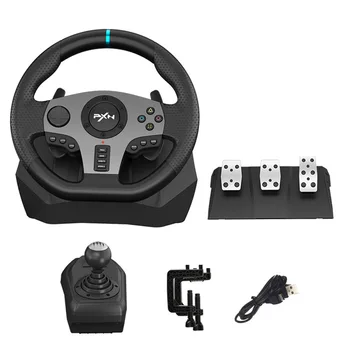 Herný Volant 900°/270° Pedál Gamepad Racing Manuálna Prevodovka Vibrácií Video ovládač pre PC/PS/Xbox-Ten/NS-Switch