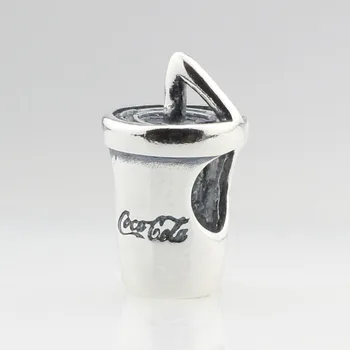 Autentické 925 Sterling Silver-Cola Cup Kúzlo Perličiek Fit Európskej Náramok Šperky