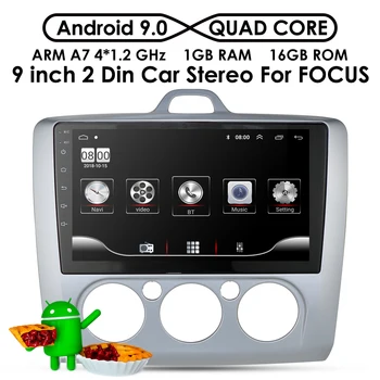 Android 9.0 Auto Rádio Prehrávač, Navigácia GPS pre Ford Focus Exi MT 2 3 Mk2/Mk3 2004 2008 2011 2 Din Dotykový Displej Multimediálneho Videa