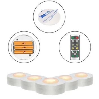 1PC/3KS Bezdrôtové Diaľkové Ovládanie batériové Skrine LED Svetlo Nočné Lampy, Diaľkové Ovládanie, Efektívny dosah 8m