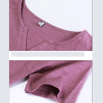 Bavlna Pevné Krátky Rukáv T-shirt Ženy Tričko 2021 Lete Nové Ženské Voľné Bežné Jednoduché Klesnutie Košele Harajuku Topy 9694
