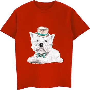 Hipster West Highland White Teriér, Pes Tlačiť T-shirt pánske Bavlnené Krátke Sleeve T Shirt Lete Muž Hip Hop Tričká Top Streetwear