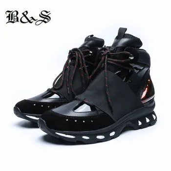 Black& Street Čipky osobné jediným ručne vyrábané na mieru Reálnom Kožené Topánky vysokej top tréner mužov priedušná obuv obuv