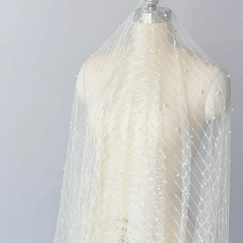 Šampanské vyšívané korálkami čipky textílie vertikálny vzor základnej textílie svadobné šaty, dekorácie šaty dizajn materiál