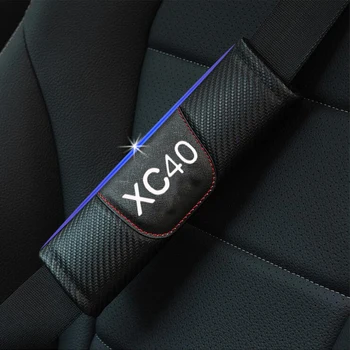 Pre Volvo Xc40 Uhlíkových Vlákien Kožené autosedačky Pás Podložky Seat Ramenný Popruh Pad Kryt Auto Príslušenstvo pre Dospelých, Deti