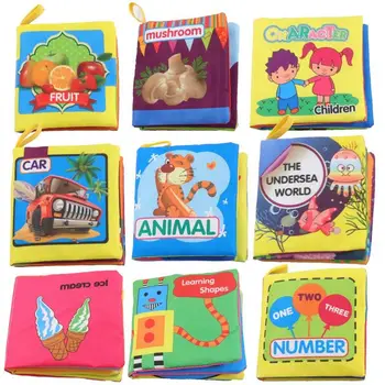 9-Pack Netoxické Textílie Dieťa Handričkou Knihy Raného Vzdelávania Hračky Činnosť Crinkle Handričkou Knihy Batoľa