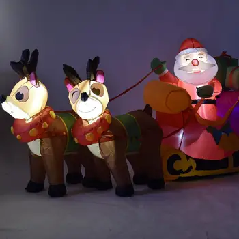 5.9 ft Vianočné Nafukovacie Santa Sobov na Saniach Vonkajšie Dekorácie LED Svetlá-Roztomilé A Zábavné Vianočné Dvore Trávnik Dekorácie