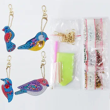 Nový Príchod Motýľ Zvierat Kvetinový Vzor, 5D Diamond Maľovanie Keychain Keyring DIY Mozaikový Obraz Drahokamu Šperky Darček