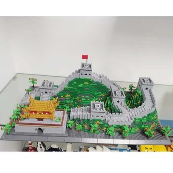 PZX 9924 Svetovej Architektúry Veľkej Múru Veže Paláca 3D Model DIY Mini Diamond Kvádre, Tehly, Budova Hračka pre Deti, žiadne Okno