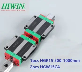 1pcs Pôvodné Hiwin lineárne železničnej HGR15 500 -1000mm +2ks HGH15CA/ HGW15CA blok