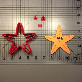 Hviezdice a Štíhleho Fondant Zdobené Cookie Cutter 3D Vytlačené potravinársky Plastové