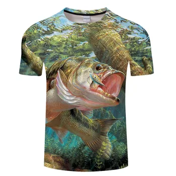 2018 nové mužov voľný čas 3d tlač tričko, zábavné ryby vytlačené mužov a žien tričko Hip hop T-shirt Harajuku Ázijské veľkosť s-6xl