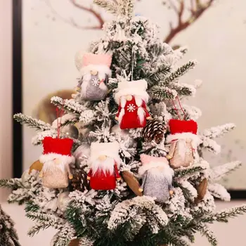 6 Pack Vianočné Gnome Plyšové Hračky Zavesenie Ozdoby na Vianočný Stromček, Domáce Stranu Ozdoby deti Vianočný Darček