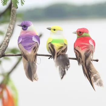 4Pcs Falošné Farebné Vták Umelej Peny Simulácia Vtákov S Pierko, Svadobné Ozdoby, Vianočné Ozdoby, Záhradné doplnky