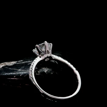 AEAW Hot Predaj Okrúhly Rez 1.0 ct moissanite Krúžok 18k biele zlato Svadobné Zásnubné Prstene pre Ženy