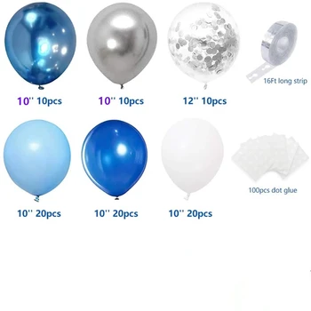 92Pcs Kovové modrý Balón Reťazca Auta Oh, Baby, Sprcha Chlapec Balón Arch Súprava Modrá Podiel Balón Garland narodeninové balóny Nastaviť