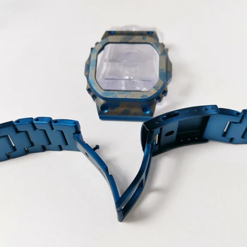 Nové Ice Blue Kamufláž Watchbands a Rámik Pre 5600 GWM5610 GW5000 316L Nerezovej Ocele Hodinky Remienok a Kryt S Nástrojmi