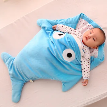 Dieťa Spací vak novorodenca bavlna obálky pre zimné Shark Sleepsacks dieťa cartoon deka nové narodený Spánku tašky pre 0~12 mesiacov