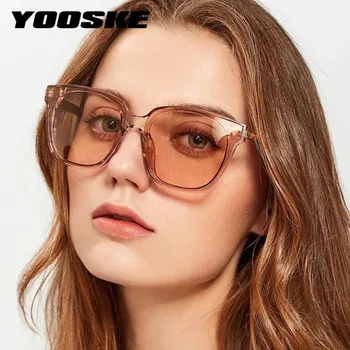 YOOSKE Klasické Kola Nadrozmerné Okuliare Ženy Cat Eye Dizajn Okuliare Rámy Dámske Ružové Slnečné Okuliare UV400 Okuliare