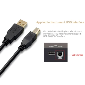 USB A USB B Kábel Tlačiarne Samec Samec Kábel Pre Elektrické Hudobné Nástroje, MIDI Klávesnice, Mikrofónu, zvukový Pult, Reproduktor na Monitor
