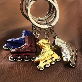 RE 100ks/veľa kovu keychain taška kúzlo prívesok kolieskové korčule topánky keyring milenca šperky, módne ženy, mužov, kľúčenky keyring S15
