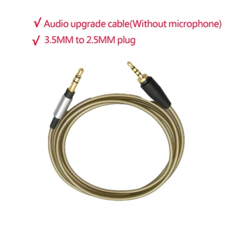 Kvalitné strieborné pozlátené upgrade audio kábel kábel Linka Pre Sennheiser Urbanite XL na / Cez Ucho Kábel S Mic Ovládanie Hlasitosti
