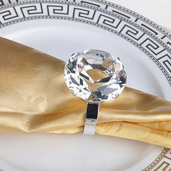 4pcs/veľa Krúžky na obrúsky S Veľkým K9 Crystal Farebné Diamond Romantický Stôl Dekorácie Paperweight Prípade Essencial Doprava Zadarmo